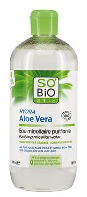 SO'BiO &eacute;tic Micellar Water Purifying Aloe - Oily Skin 500 ml.