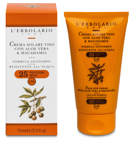 L'Erbolario Solar Cream Face Aloe Vera and Macadamia Spf 25