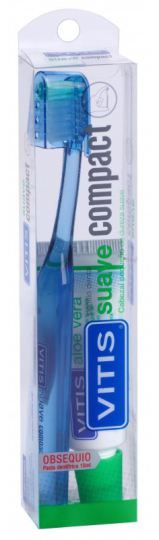 Vitis Compact Medium Toothbrush + Aloe 15 ml