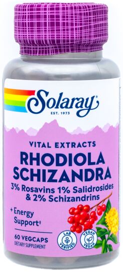 Solaray Schizandra & Rodhiola 500 mg 60 C&aacute;spulas Vegetales